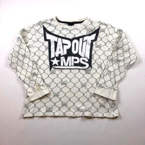 Y2K Tapout MPS Chainlink Fence White Thermal Shirt Size Youth XXL (Fits Small/M)